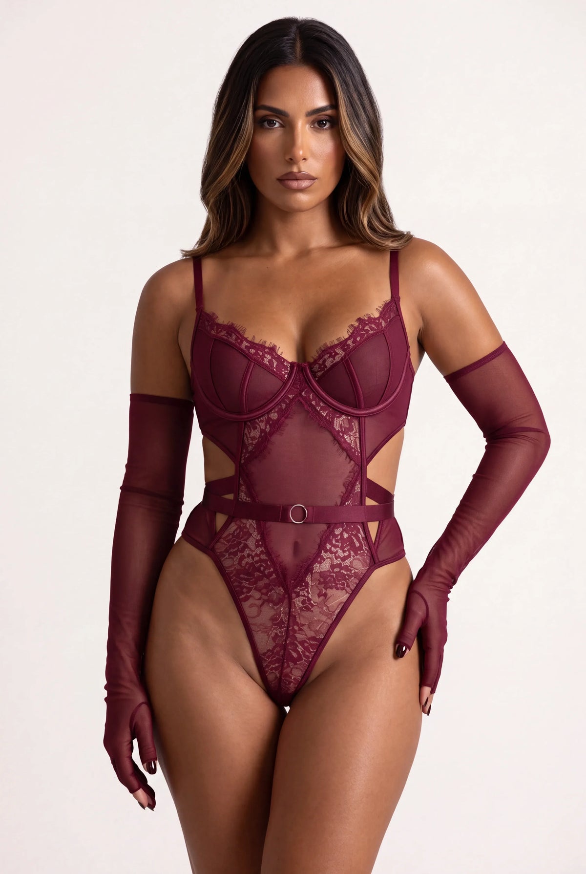 Body pour femme avec gants - VERSYA Bordeaux