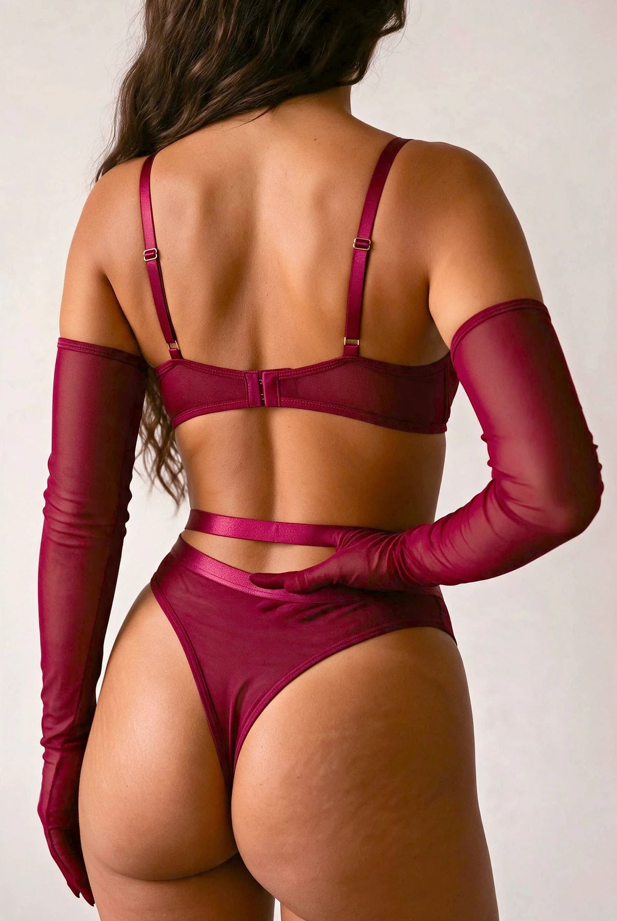 Body pour femme avec gants - VERSYA Bordeaux - NAKED Underwear FR