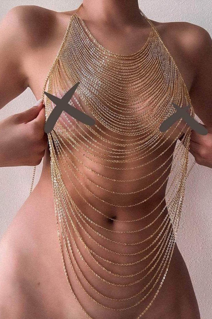 Kroppskedja GULD - AGATHA - NAKED Underwear SE