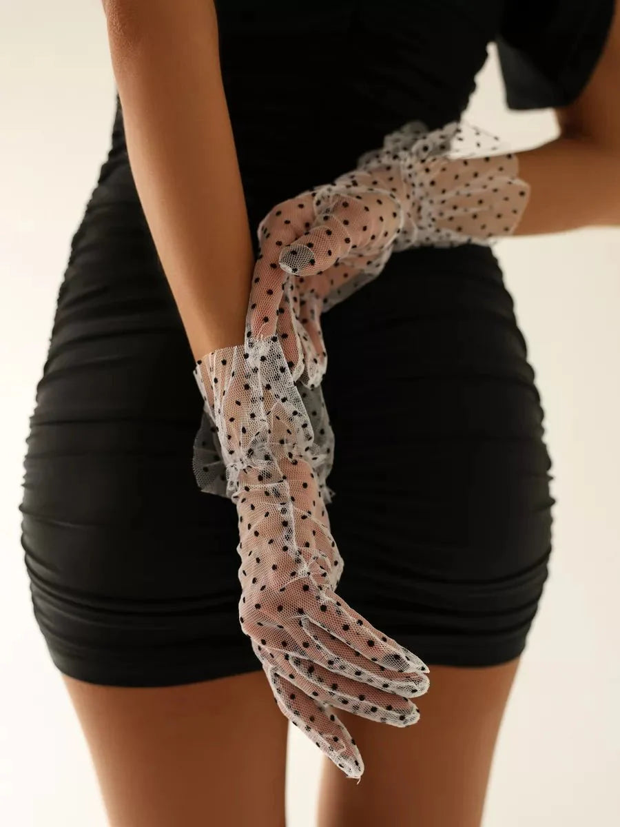 Gants en dentelle pour femme blanc en dentelle - NESS - NAKED Underwear FR